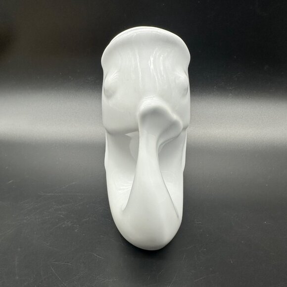 Gurgle Pot Koi Fish Pitcher 2006 White Ceramic Jug Figural Nautical 6.5 Inch - Picture 5 of 9